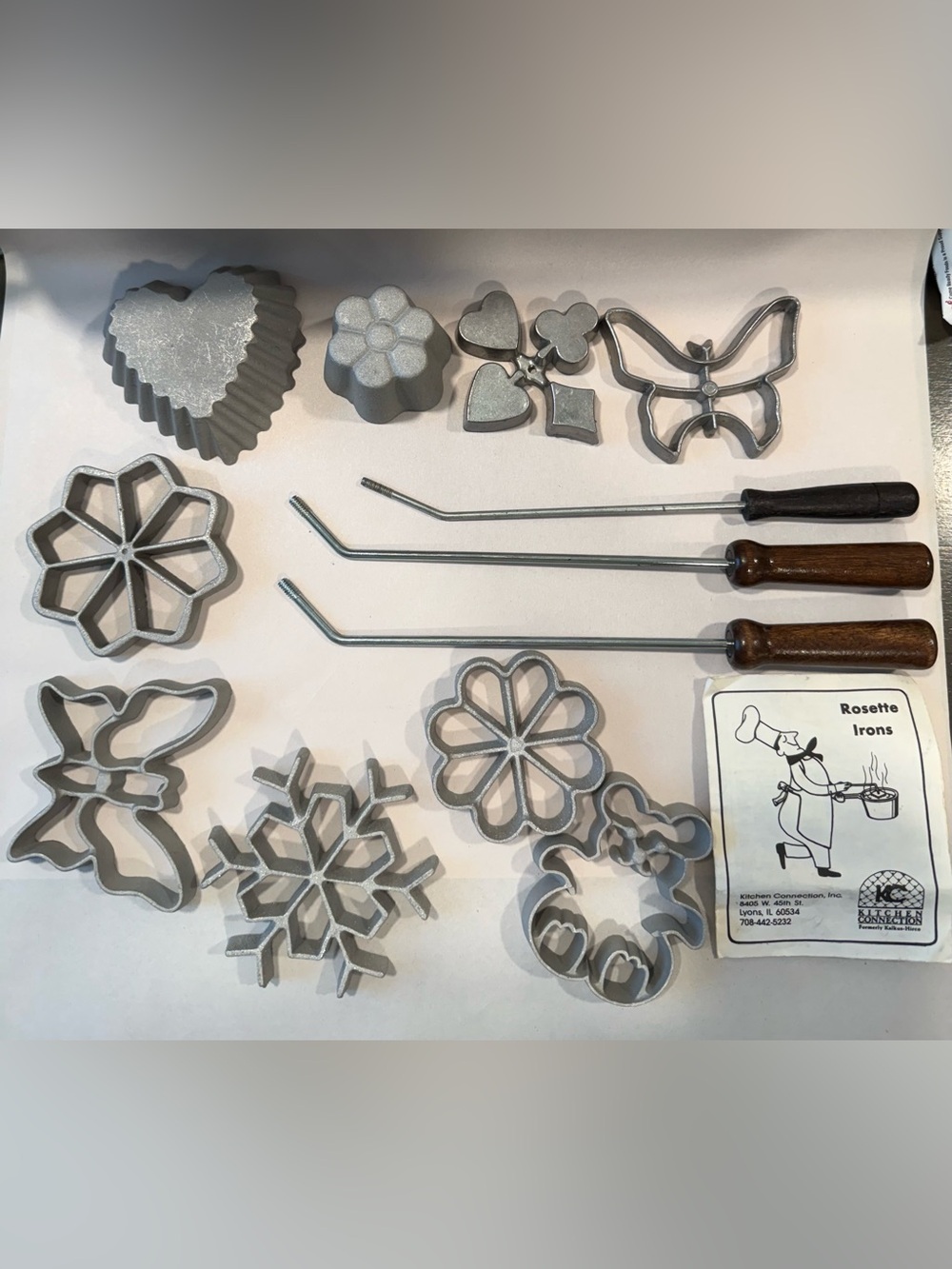 Rosette Iron Cookie Cutter Set - Gray